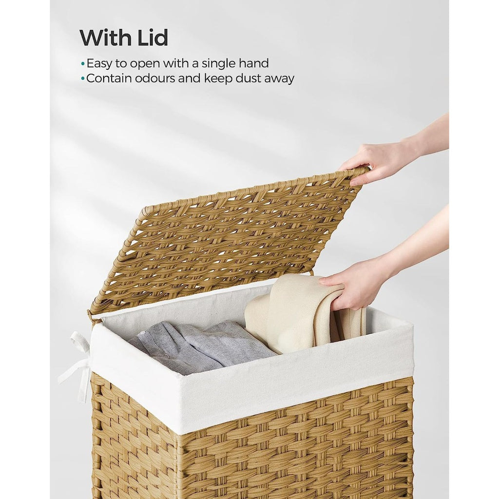 Synthetic Rattan Laundry Basket 90L - Natural