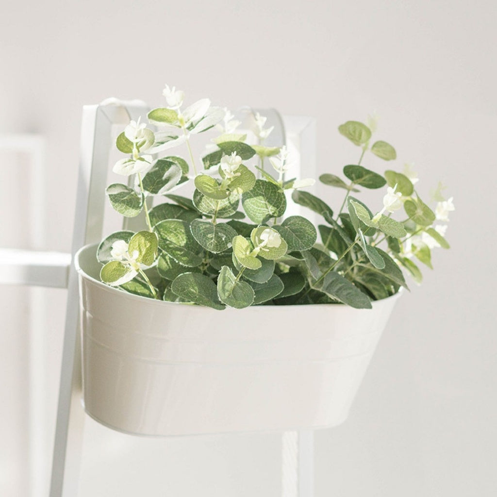 Plant Stand Flower Holder Hanging Pot - White