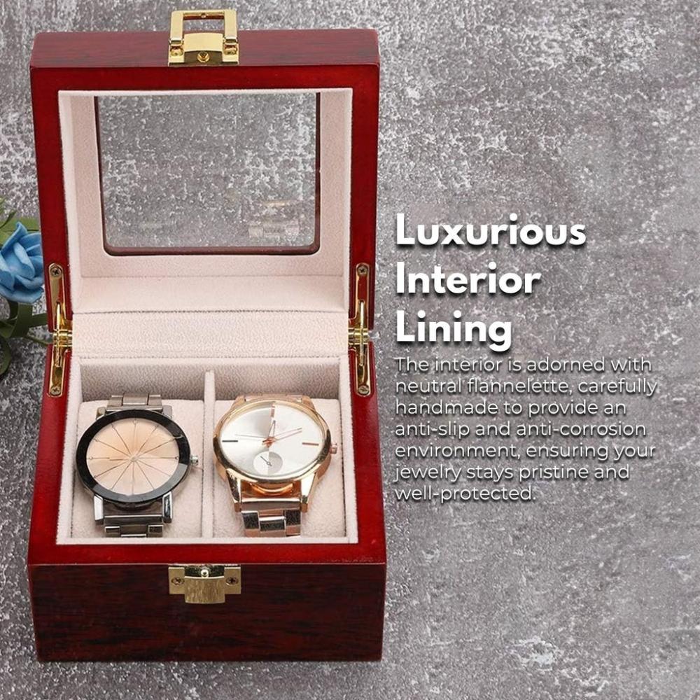 Premium Quality Watch Display Box (2 Slot / Red Wood)