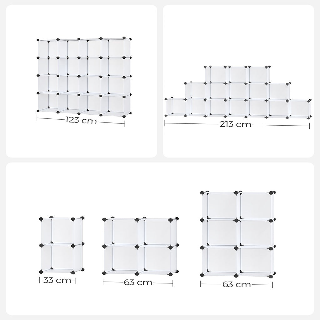 16 Cube Storage Organizer Storage - White