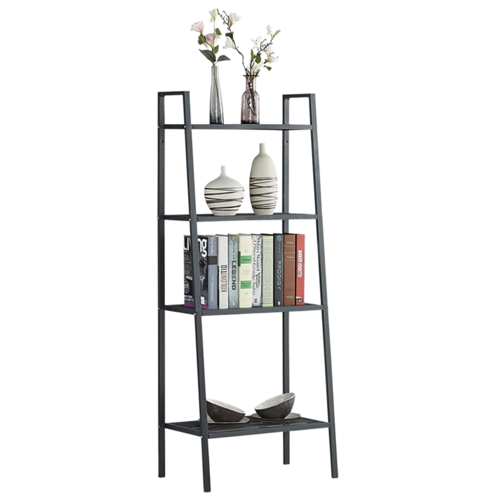 High-Quality Steel4 Tier Ladder Shelf (Black)