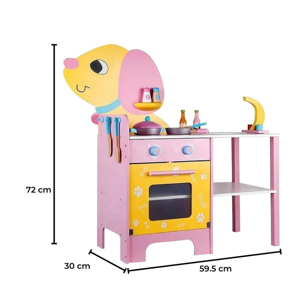 Wooden Kitchen Playset for Kids (Puppy Shape Kitchen Set)