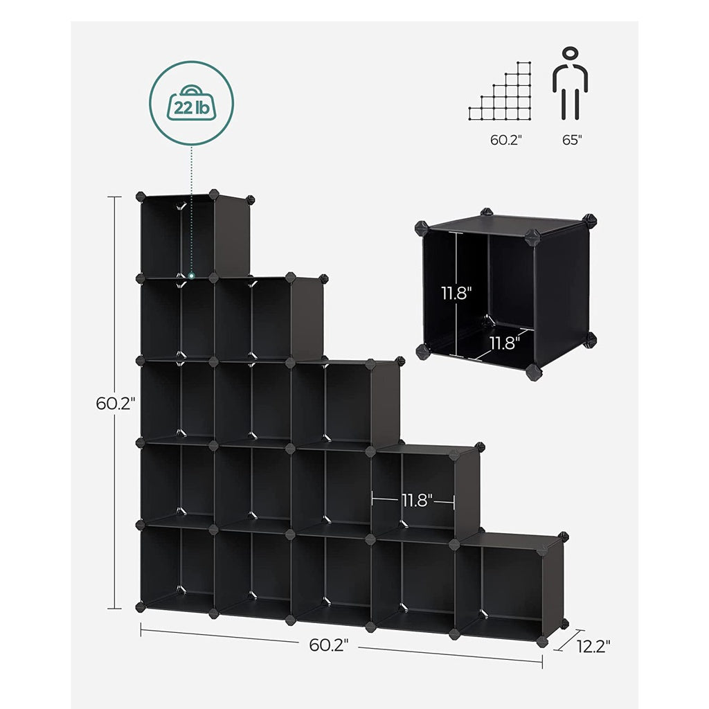 16 Cube Storage Organizer Storage - Black