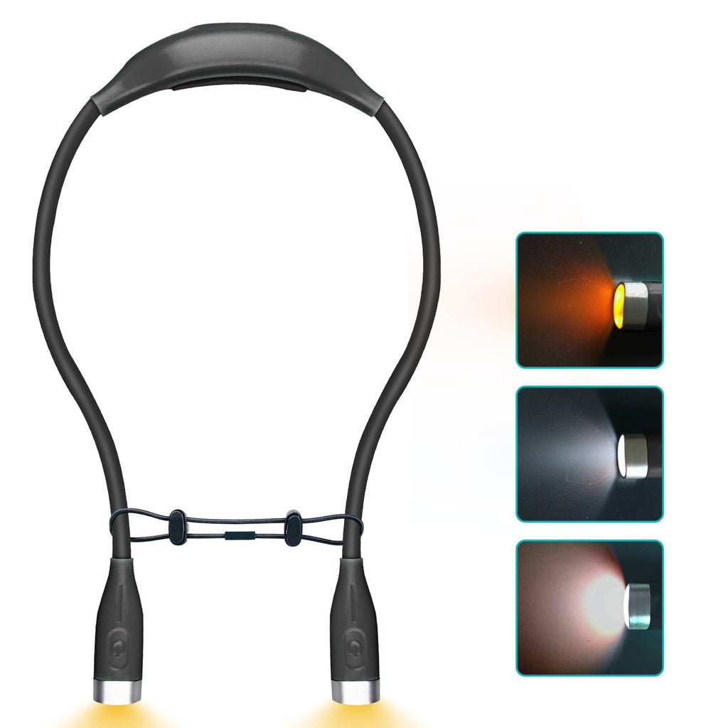 Adjustable LED Neck Reading Light - Black