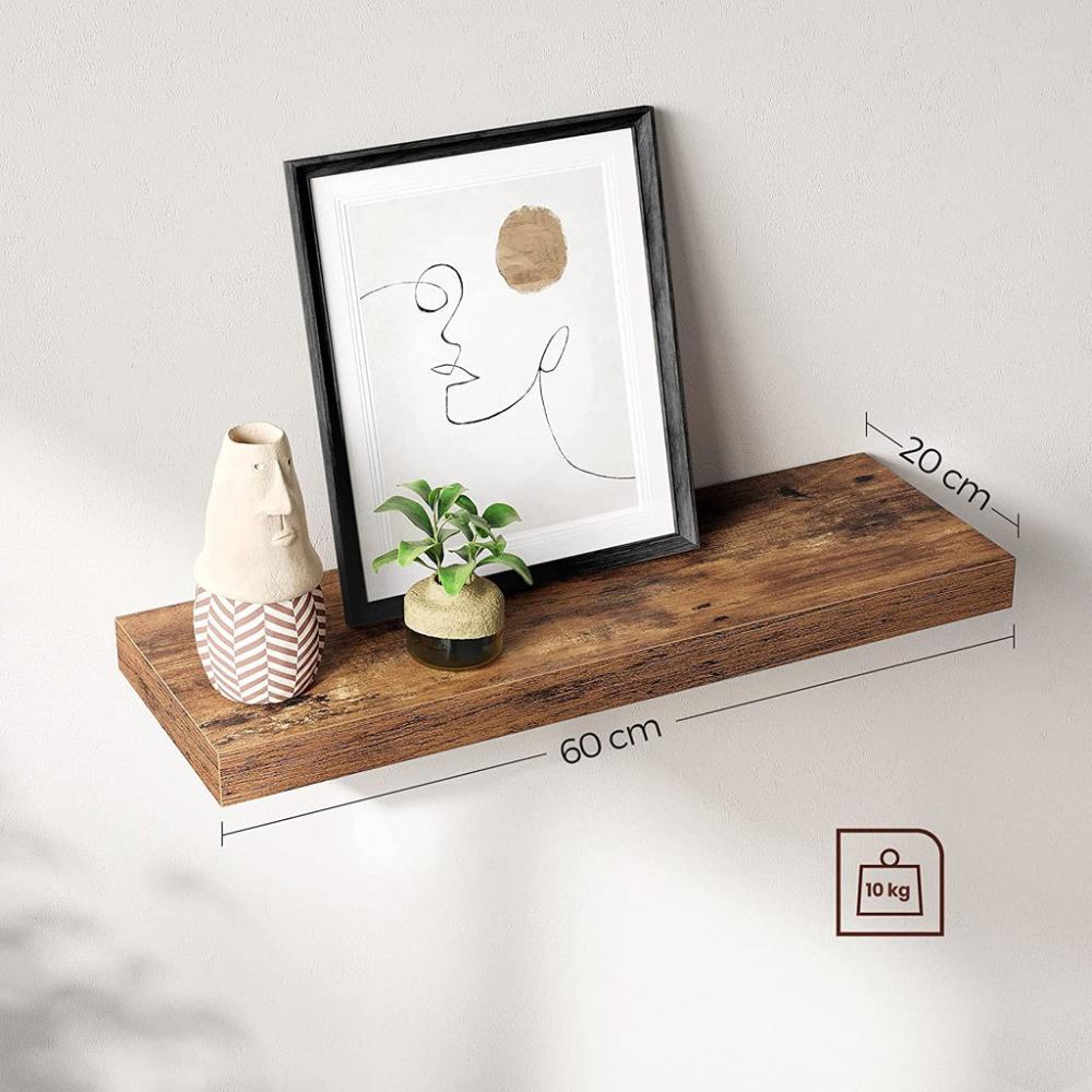 Floating Wall Shelf for Photos Decoration - Rustic Brown