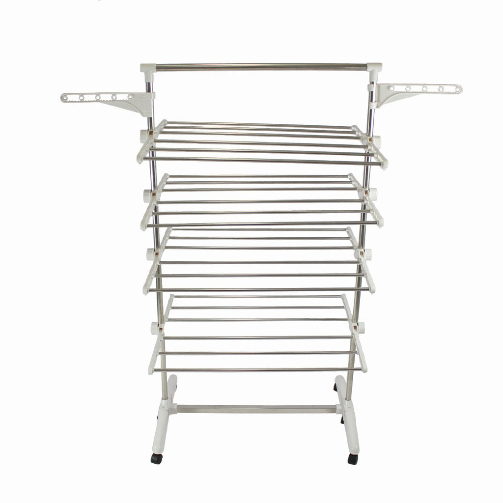 Adjustable and Foldable Laundry Drying 4 Tier Rack - White