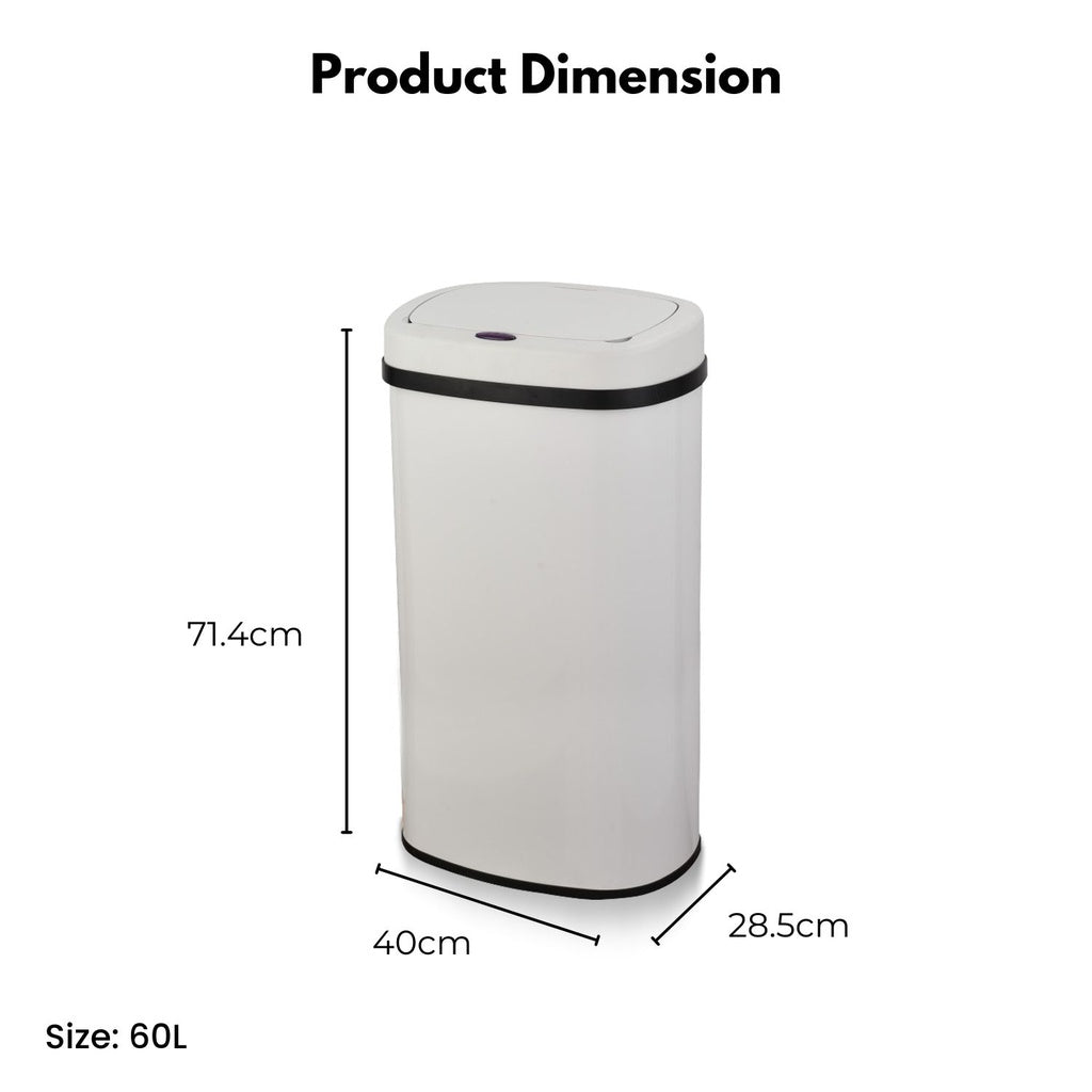 Oval Sensor Bin 60L - White