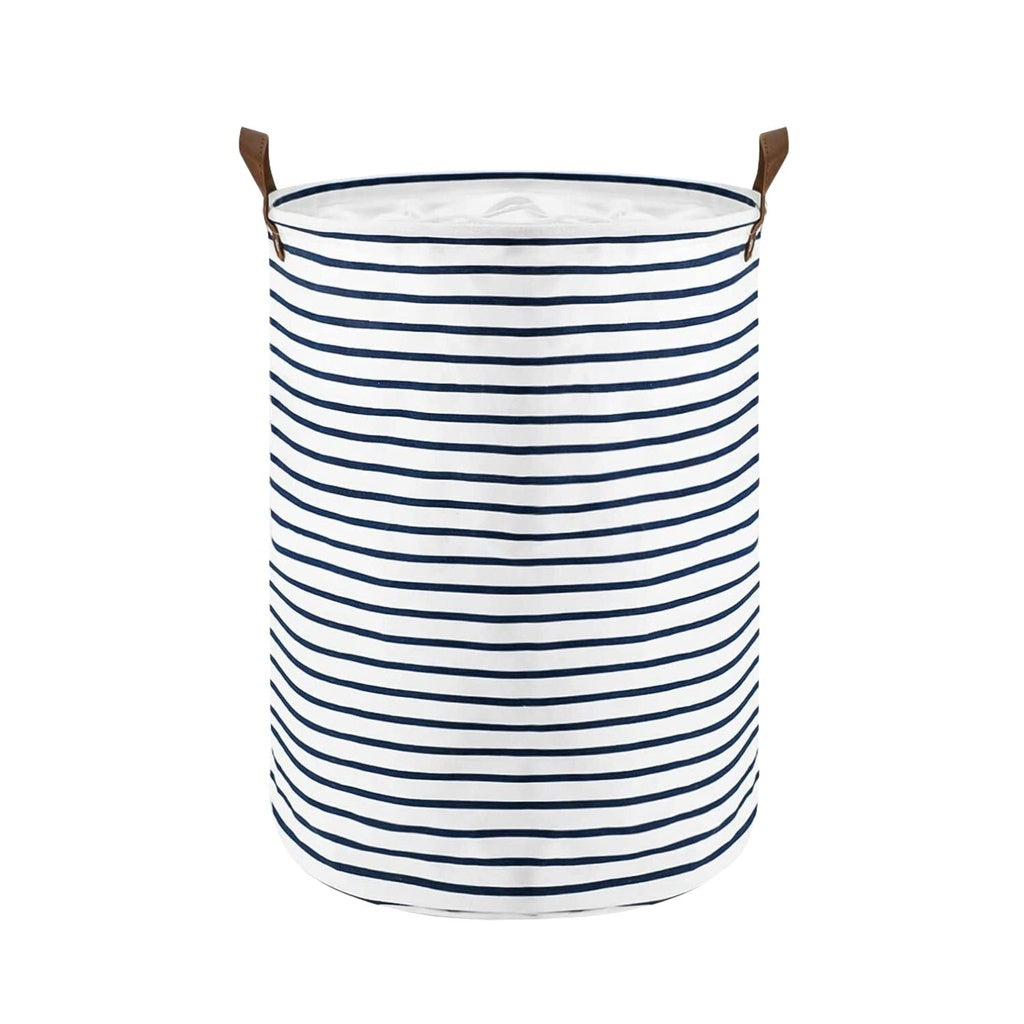 Laundry Basket Round Foldable (Black Line)