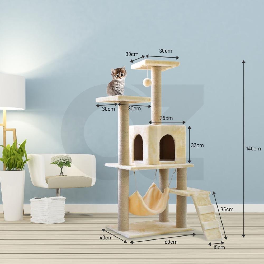 Playful and Fun Cat Tree (138cm Dark Grey)