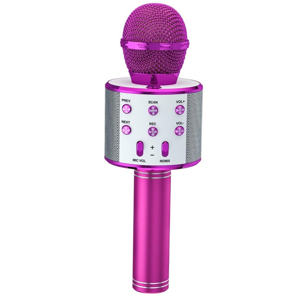 4 in 1 Wireless Bluetooth Karaoke Microphone with Record Function (Pink)