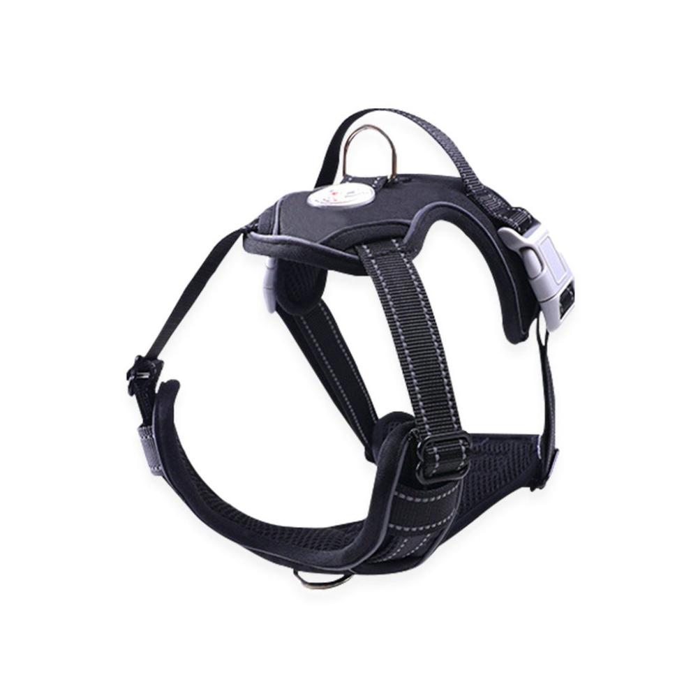 Heavy Duty Dog Harness Vest L Size (Black)