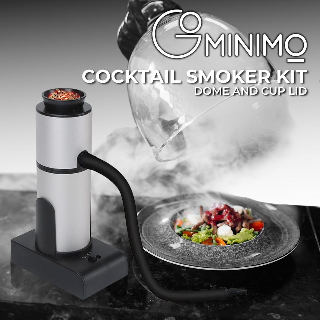 Cocktail Smoker Kit with Dome and Cup Lid (Black+Silver)