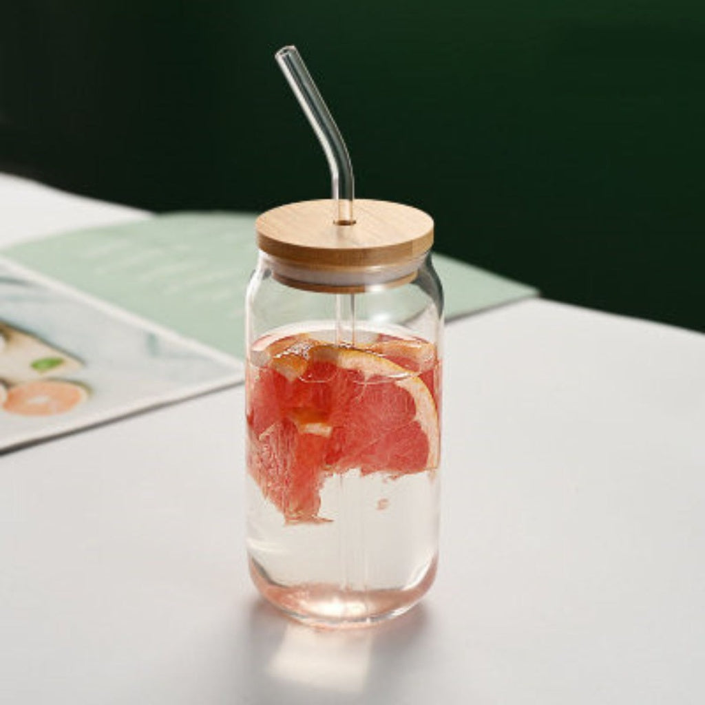 Mason Jar Drinking Glass with Lid and Straw 16Oz - 12pcs