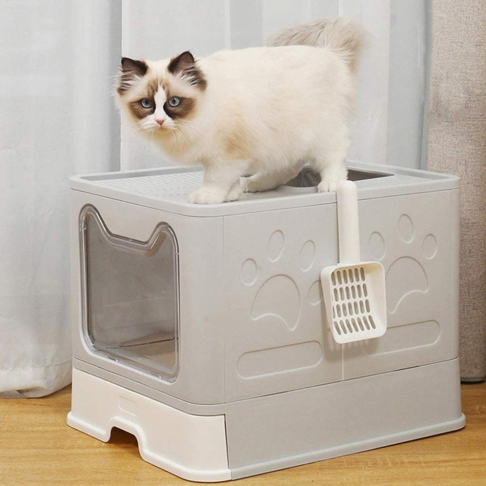 Eco-friendly Material Foldable Litter Box - Grey