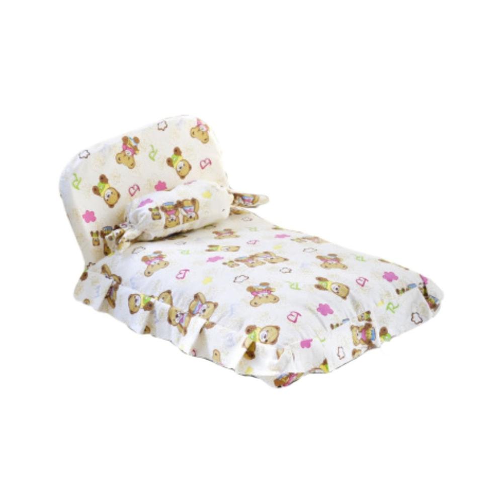 Bear Design Pet Bed with Pillow and Quilt (Medium)