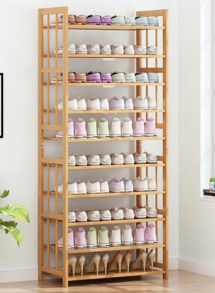 10-Tiers Eco-Friendly Bamboo Shoe Rack