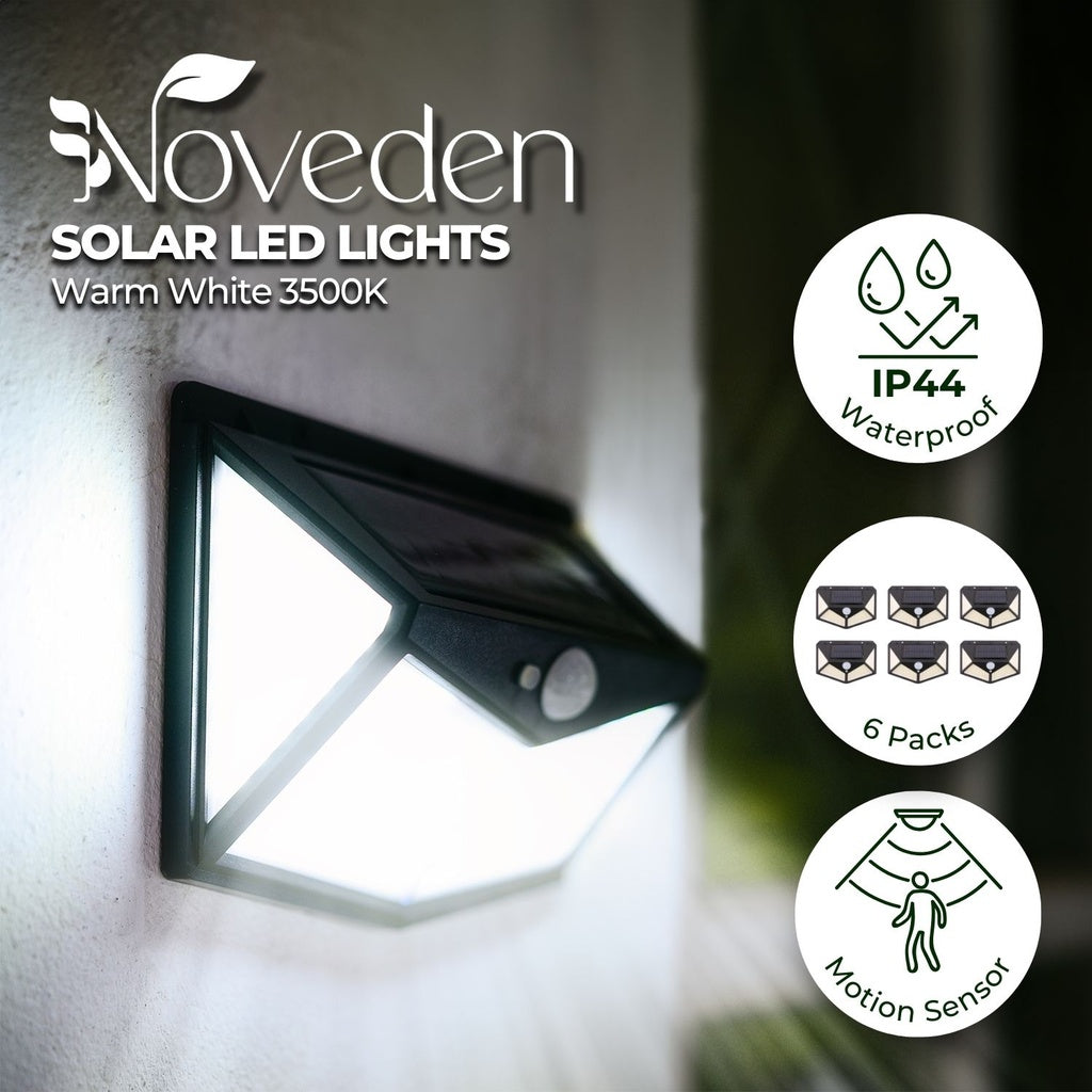 6 Packs Solar LED Lights with 3 Light Modes - Black