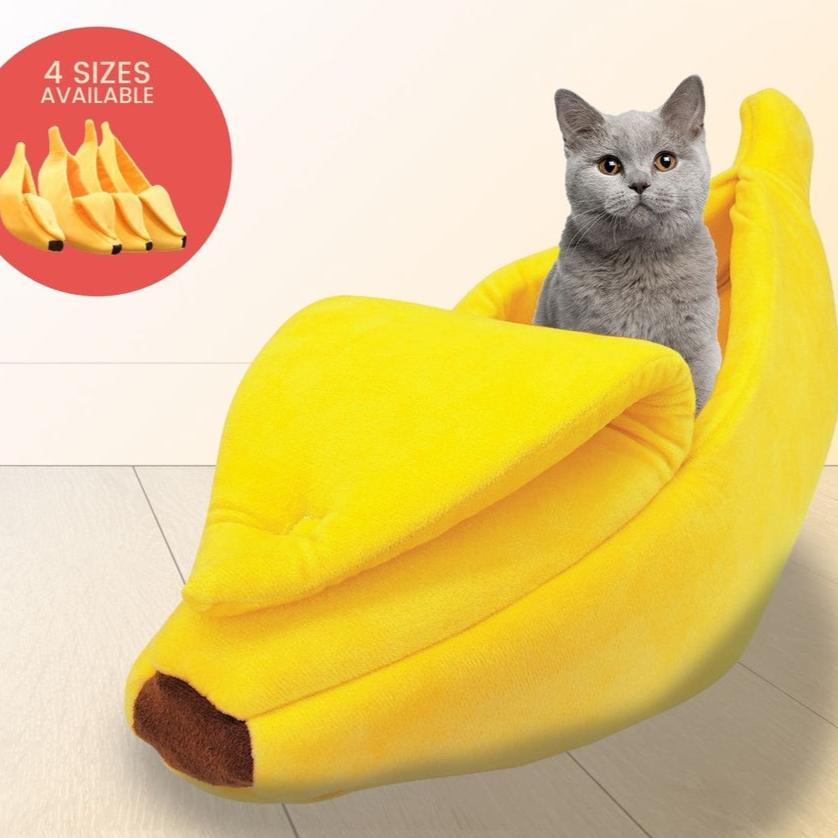 Soft Plush Banana Pet Bed - Extra Large (Yellow)