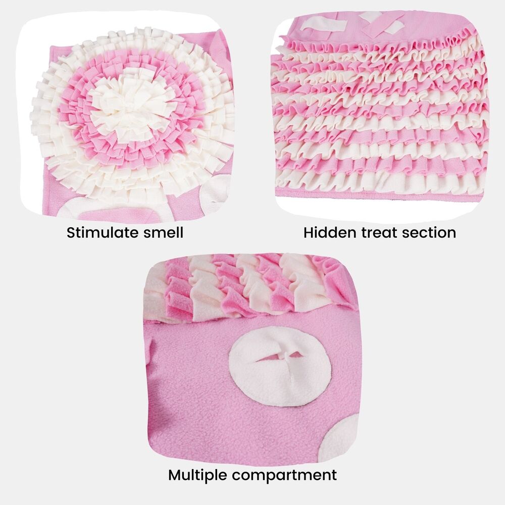 Multiple Compartments Snuffle Mat (Pink & White)