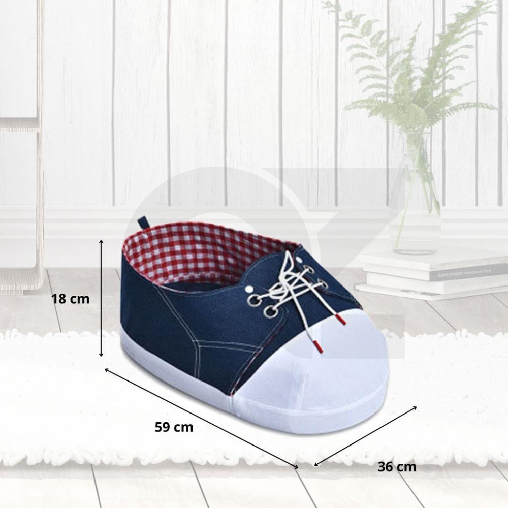 Ultra Comfortable Pet Bed Shoe Shape (M Blue)