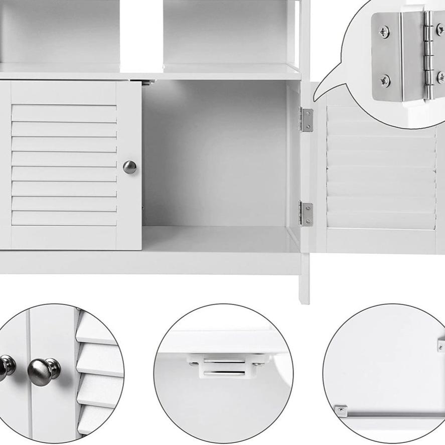 Under Sink Cabinet with 2 Doors Open Compartment - White