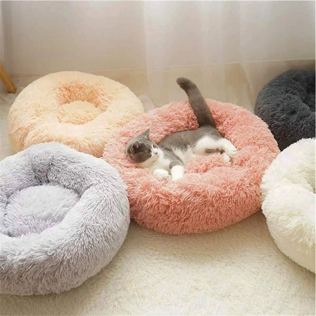 Soft Comfy Plush Pet Bed 80cm (Grey)