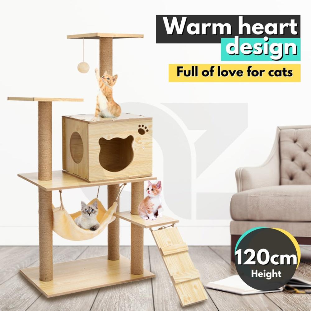 Superior Quality Cat Tree (120cm Wood)