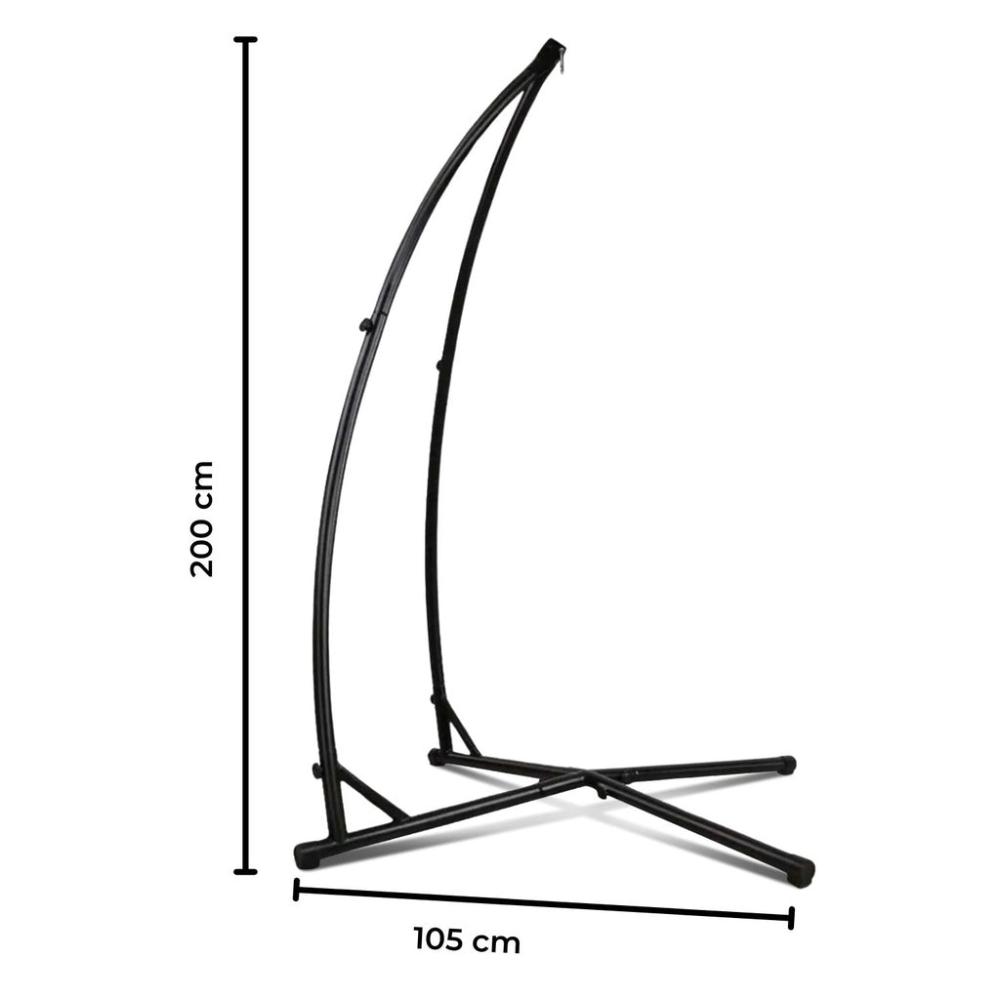 Hammock Chair Stand for Hanging Air Porch Swing Chair (Black)