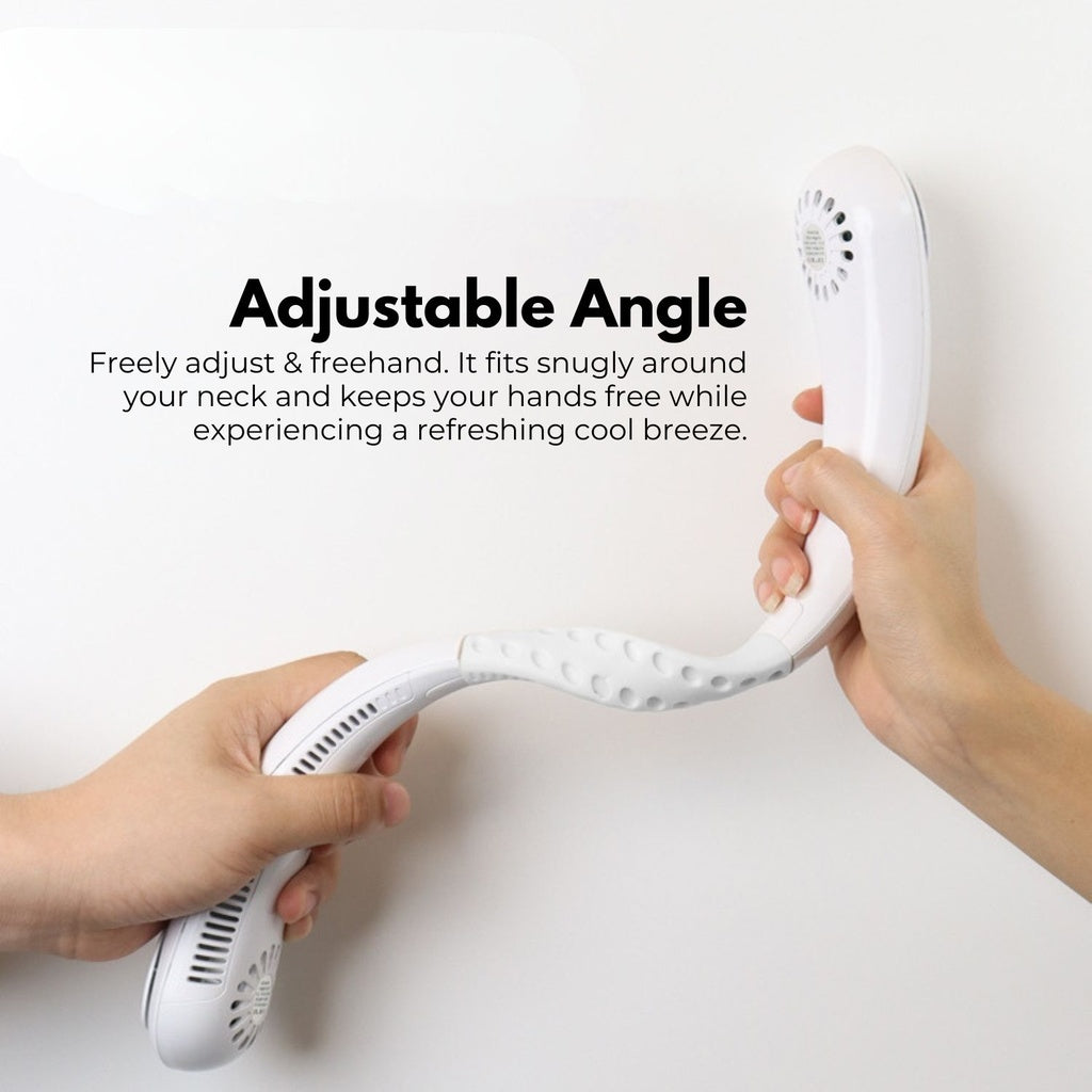 Rechargeable Portable Bladeless Neck Fan with 3 Speeds (White)