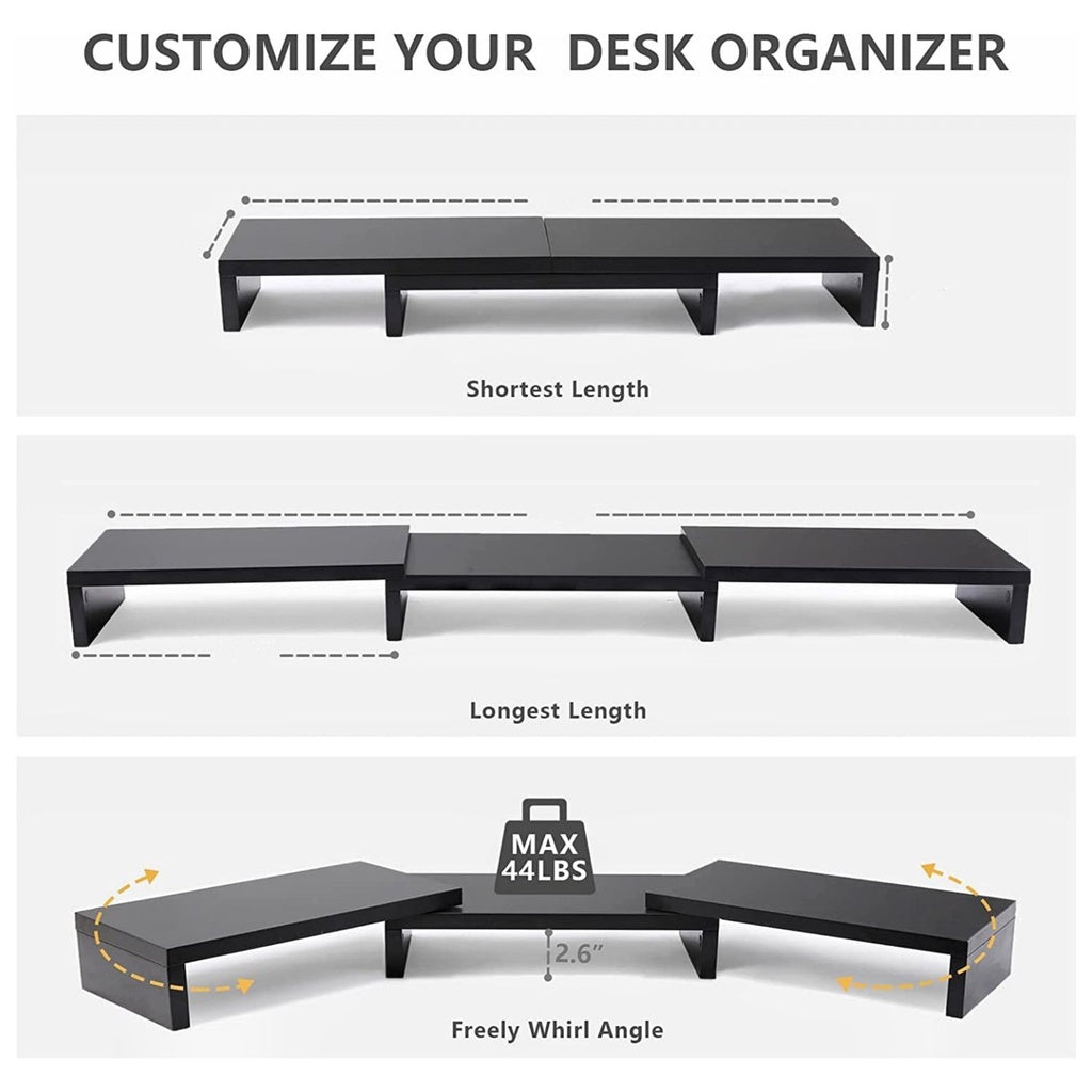 Angle Adjustable 3 Shelf Monitor Stand