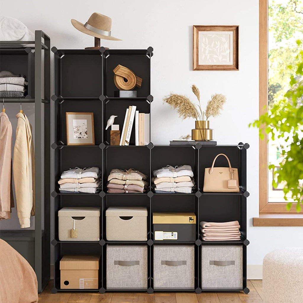 16 Cube Storage Organizer Storage - Black