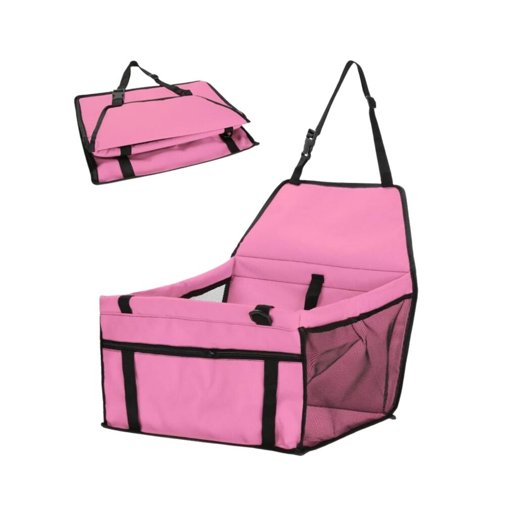 Car Booster Seat Pet Carrier Safety Protector Basket - Pink