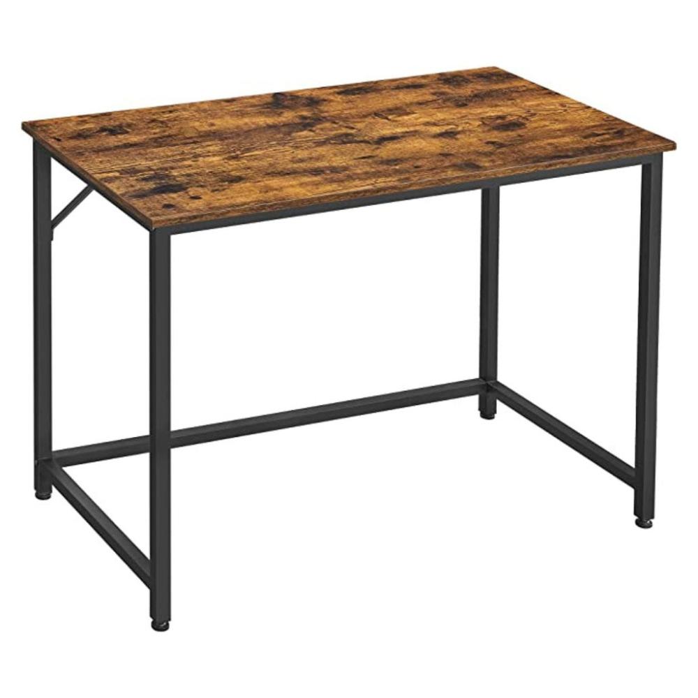 Industrial Style Computer Desk - Rustic Brown and Black