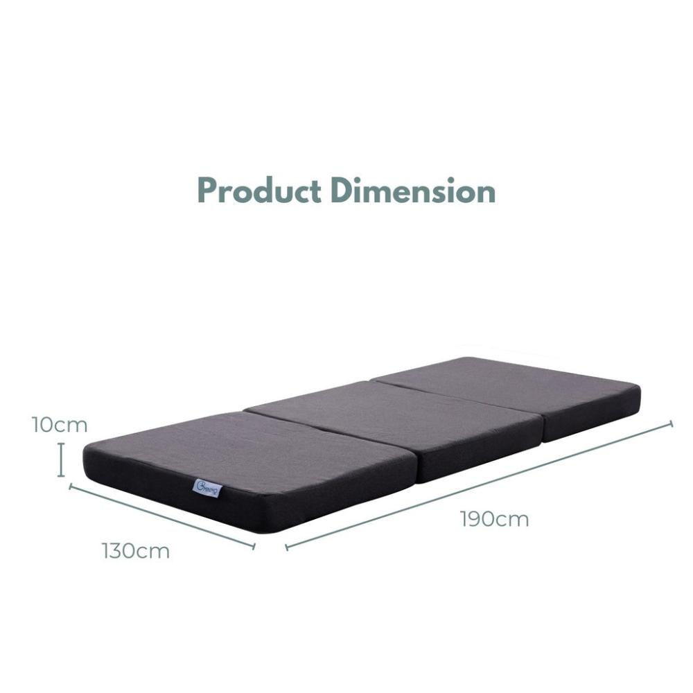 3-Fold Folding Mattress Double - Dark Grey