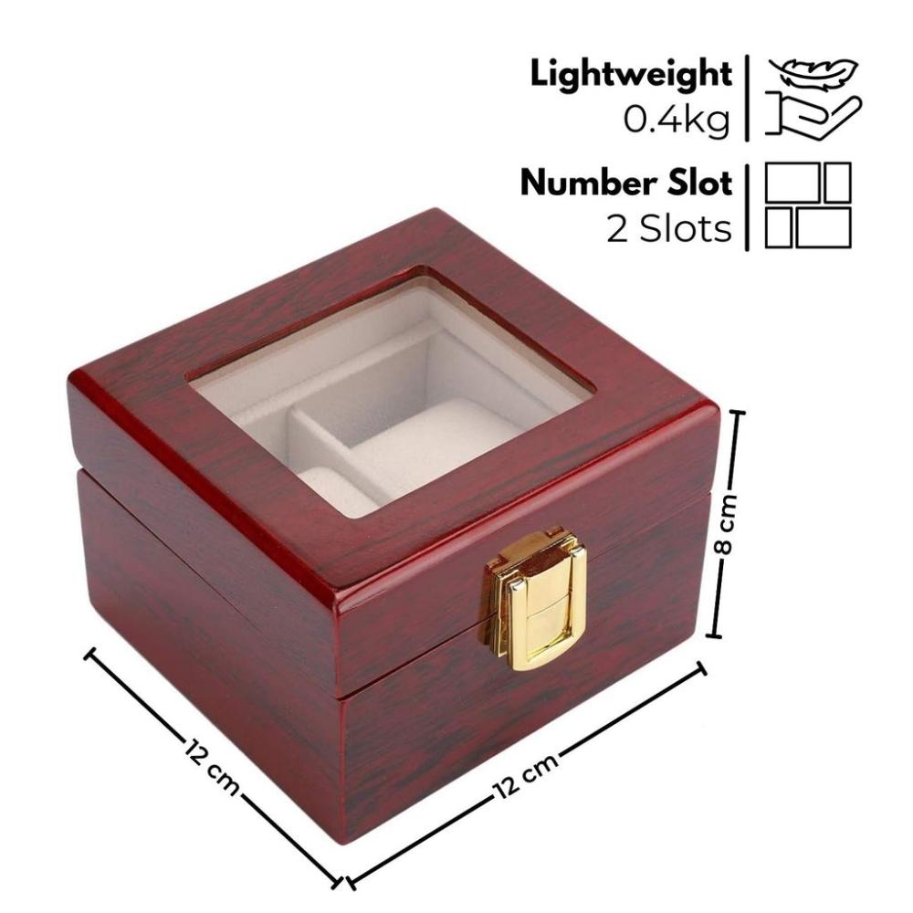 Premium Quality Watch Display Box (2 Slot / Red Wood)