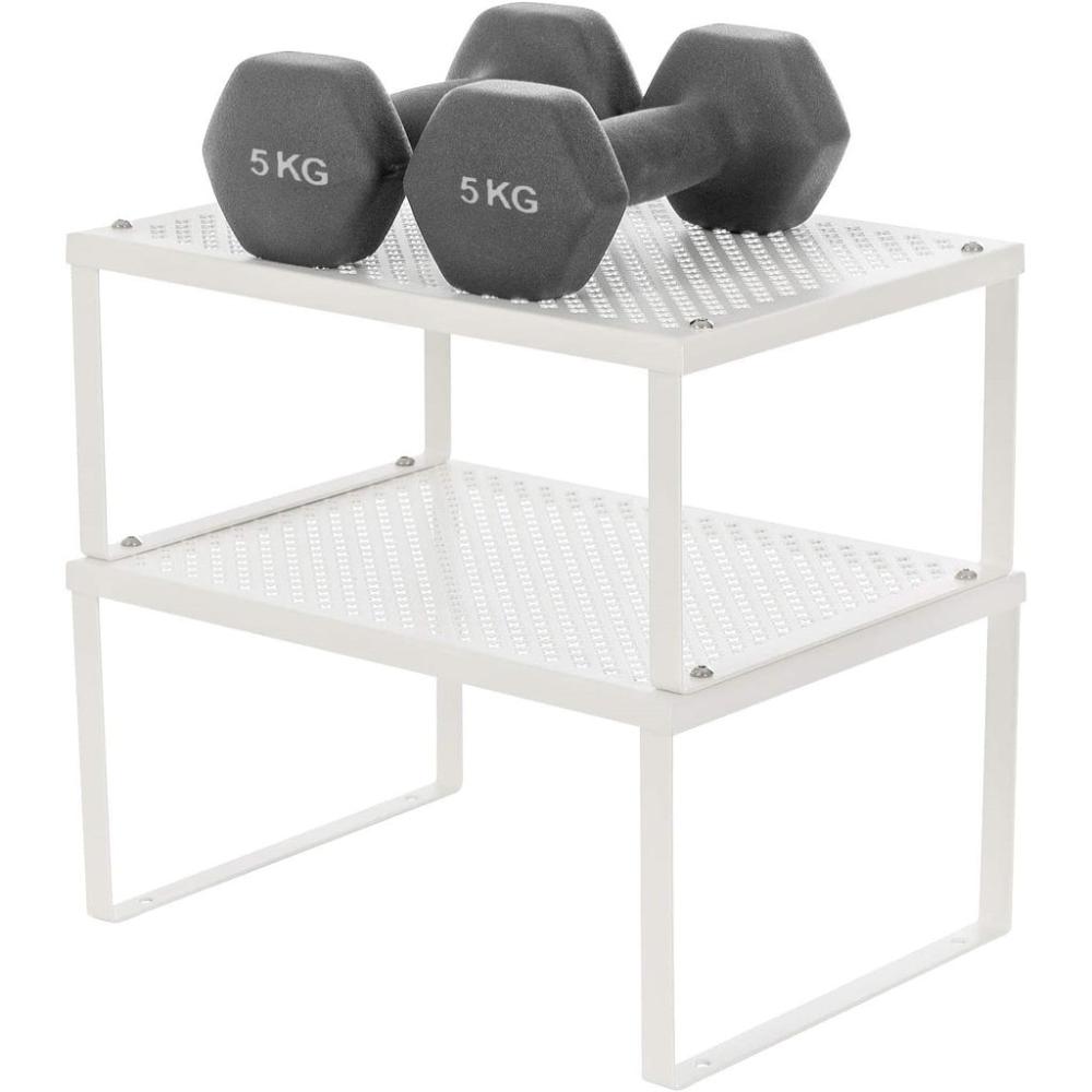 Metal Kitchen Cabinet Shelf Organizers Set of 4 - White