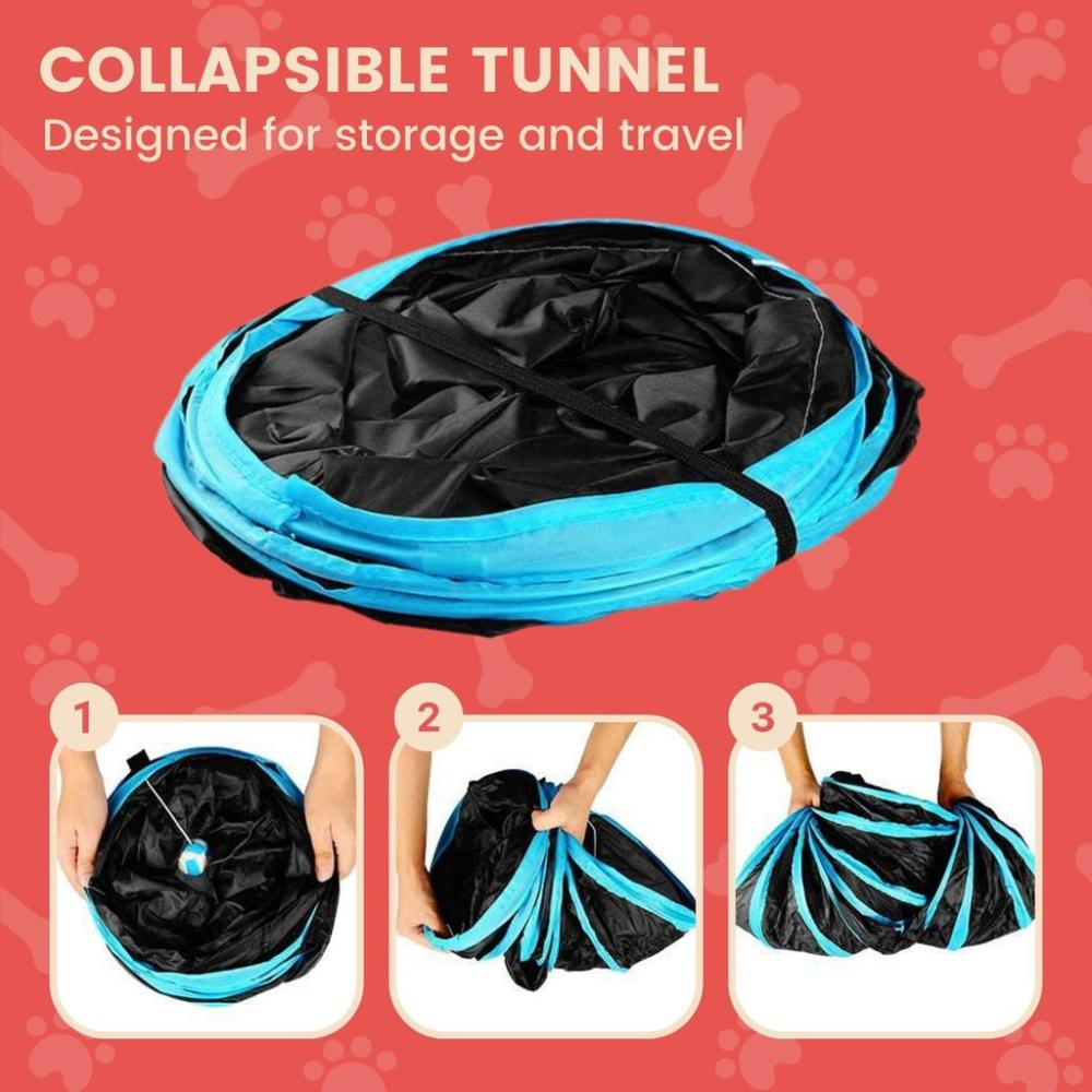 3 Spacious Way 4 Holes Cat Tunnel (Blue)