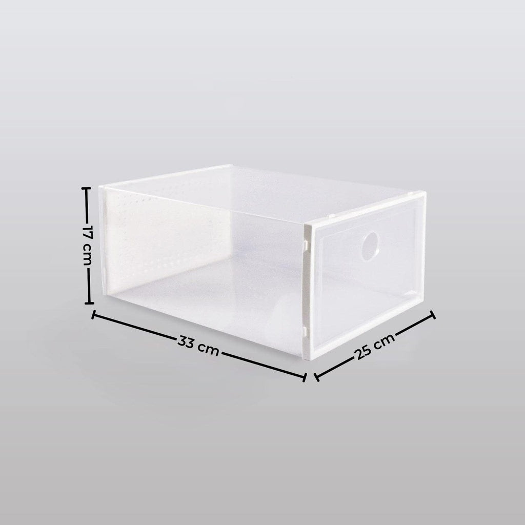 Plastic Shoe Box  12 PCS Large Size (White)