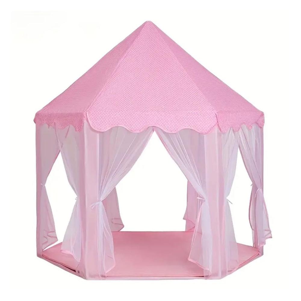 Kids Hexagonal Tent (Pink with LED Lights)