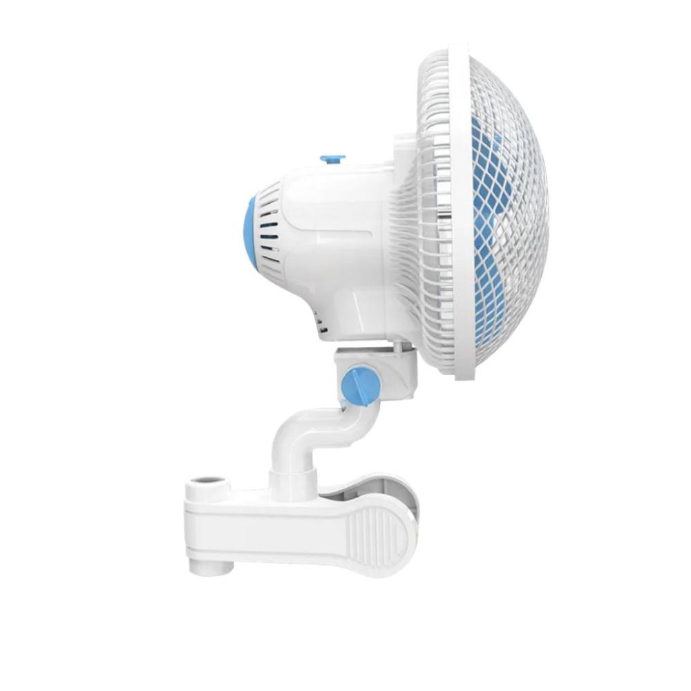 Portable Oscillating Clip Fan With 2 Speed (White +Blue)