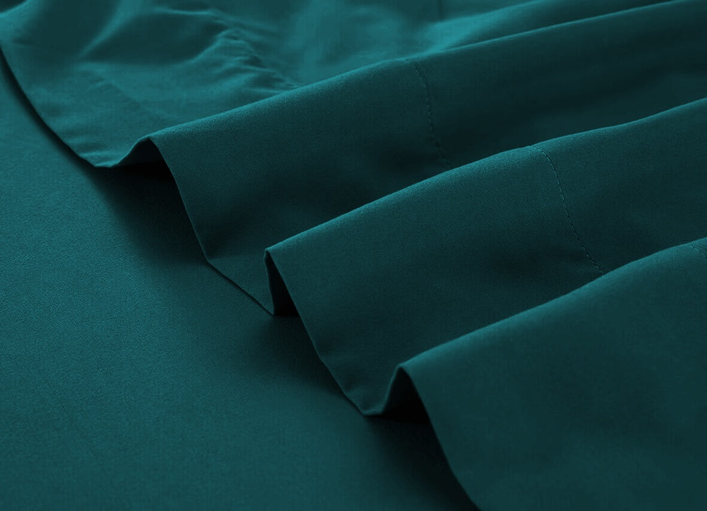 1000 Thread Count Ultra Soft Microfiber 4 Pcs Bed Sheet Set - King Single (Teal)