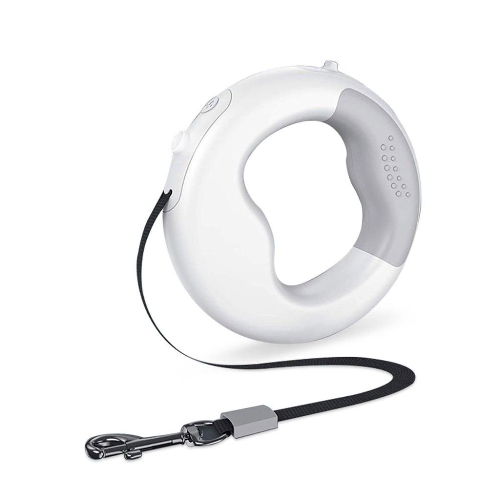 Doughnut Dog Leash with USB and LED - White