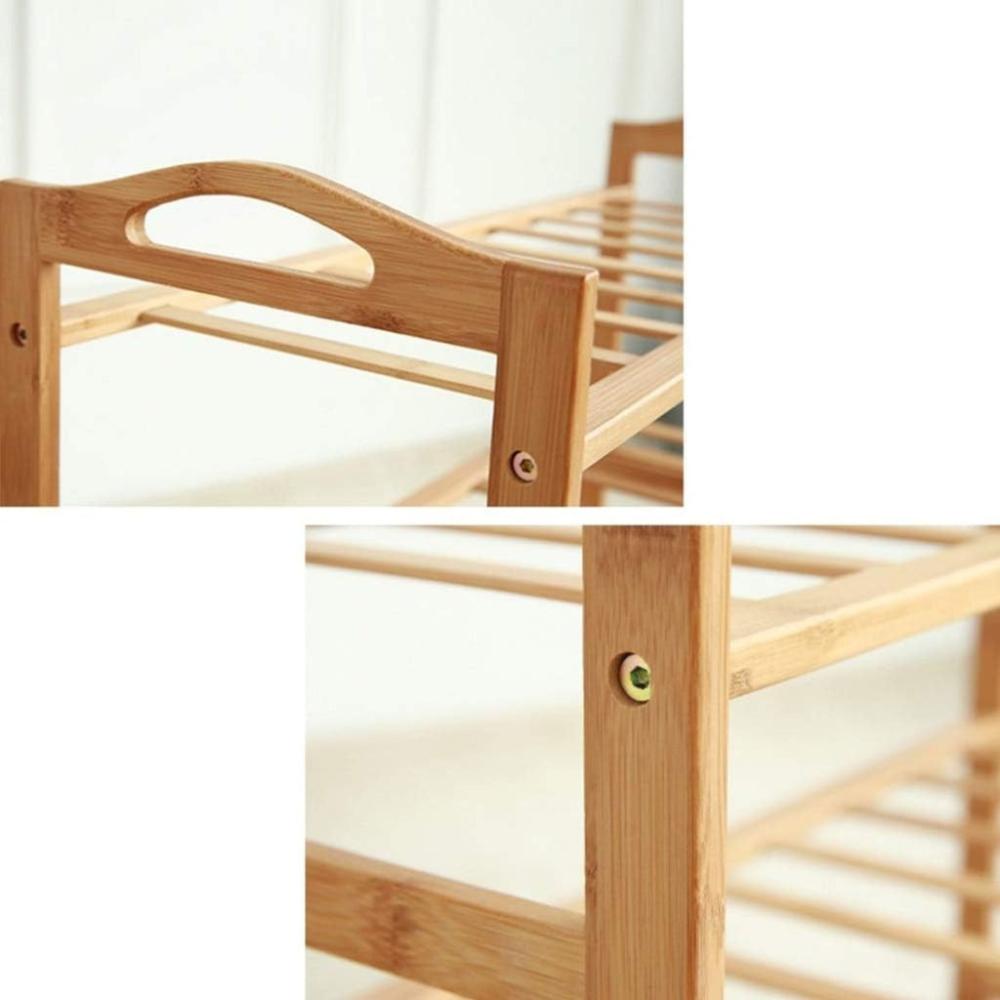 4 Tier Bamboo Shoe Rack Storage Organizer Stand Shelves