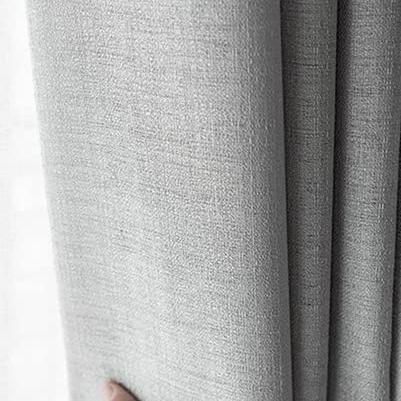 Set of 2 Natural Linen Blended Curtains - Light Grey