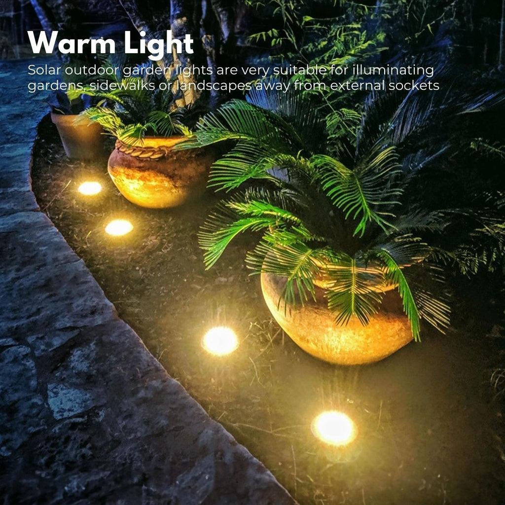 Waterproof Solar LED Light (Warm) - Pack of 12