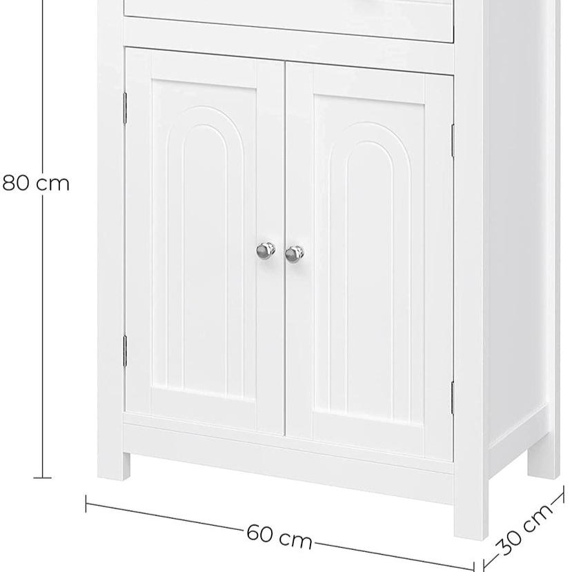 Floor Cabinet with Drawer and 2 Doors White