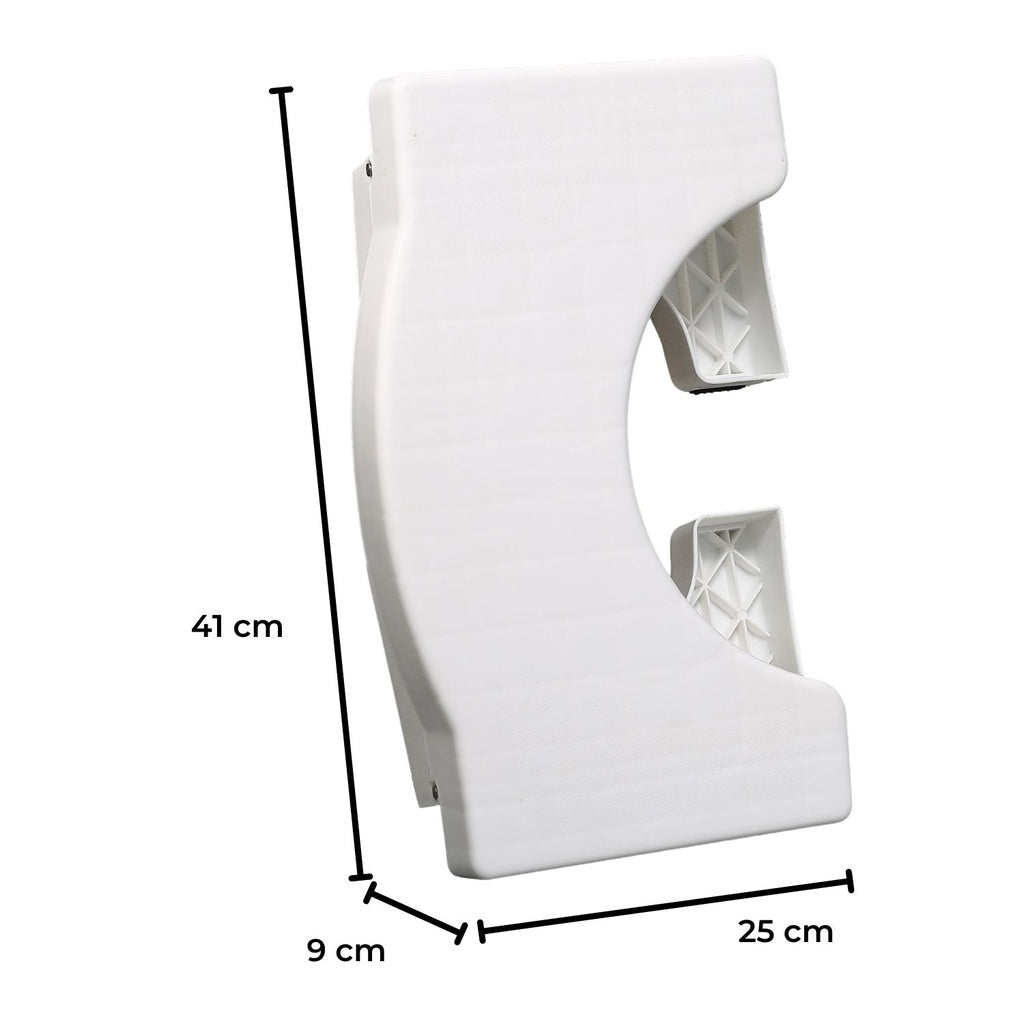 Foldable Toilet Step Stool with Non-Slip Base (White)