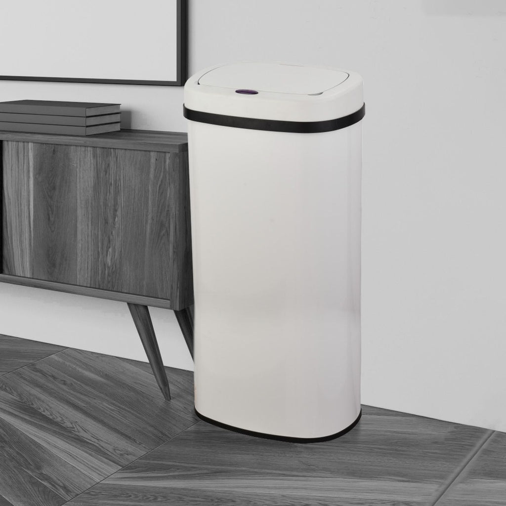 White Oval Sensor Bin 70L