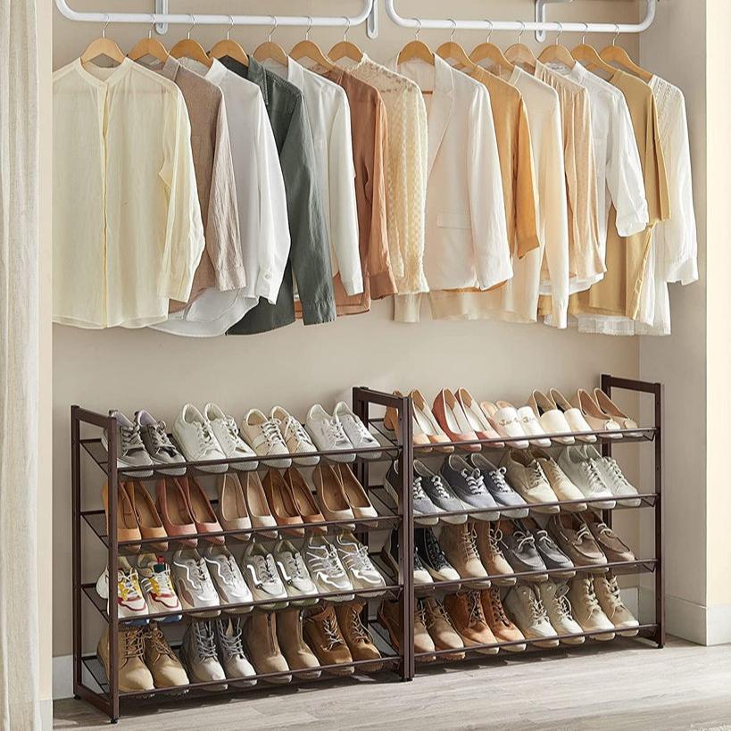 8-Tier Shoe Rack Storage 32 pairs - Grey