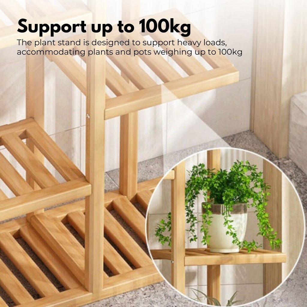 6 Tier 7 Potted Bamboo Plant Stand Rack (120CM)